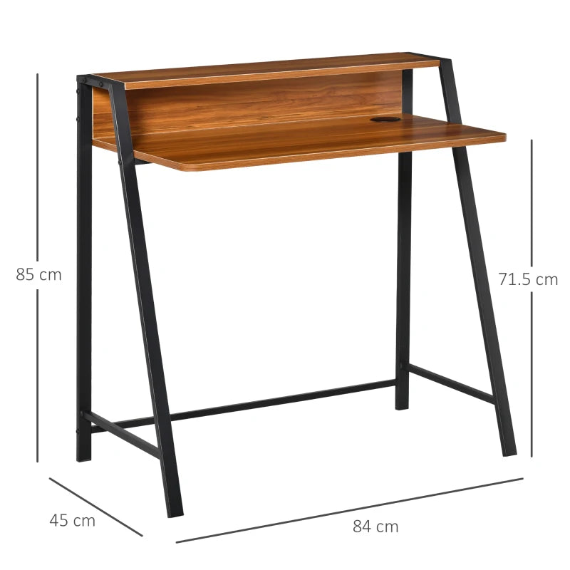 Walnut Home Office Desk – Computer Table with Storage