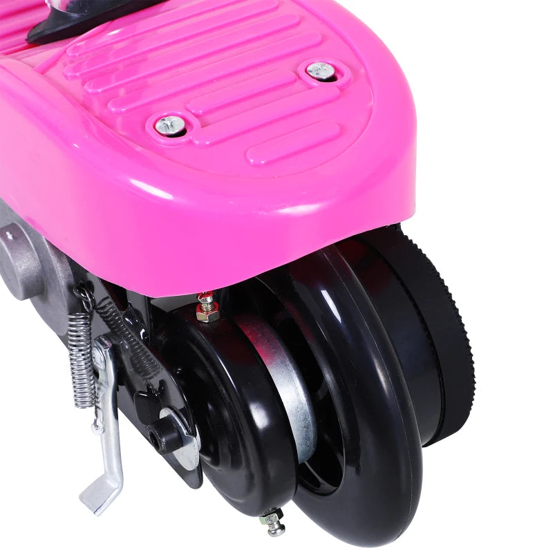 Pink 12V Electric Scooter for Kids with 120W Motor, Foldable Frame, Brake & Kickstand