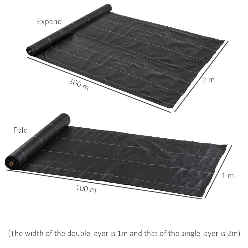 Heavy Duty Weed Control Membrane for Driveways, Landscaping & Artificial Grass – 2m x 100m