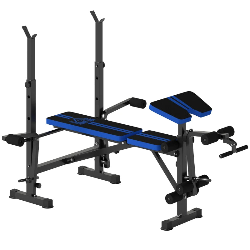 Home Gym Weight Bench – Full Body Trainer with Curl Pad & Rack