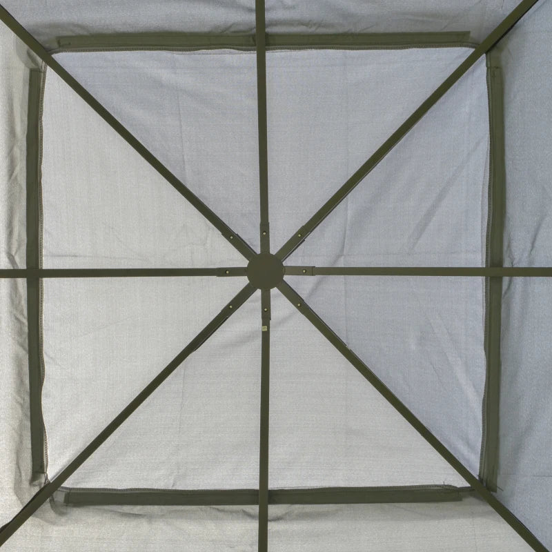 Party & Wedding Garden Gazebo with Double Canopy and Netting, Grey Shade 3x3m