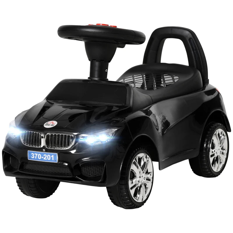 Sliding Foot-to-Floor Ride-On Car for Toddlers – Baby Walker Toy, Black