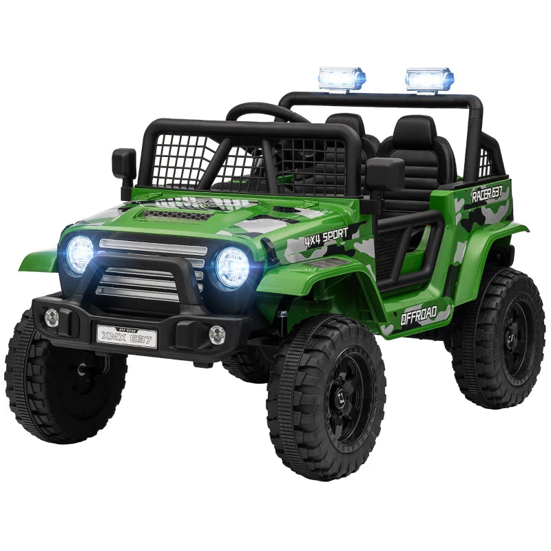 12V Battery-Powered Kids Electric Truck with Remote, Suspension, Lights & Music – Green