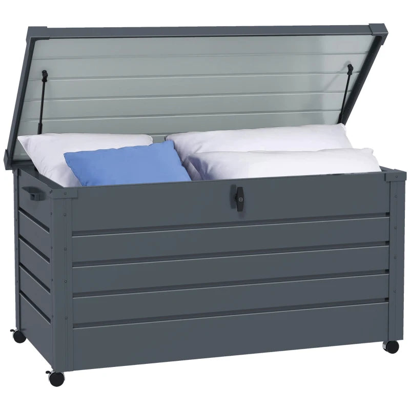 Outdoor Garden Storage Box with Lock – Weatherproof Galvanised Steel Chest, 311L Capacity