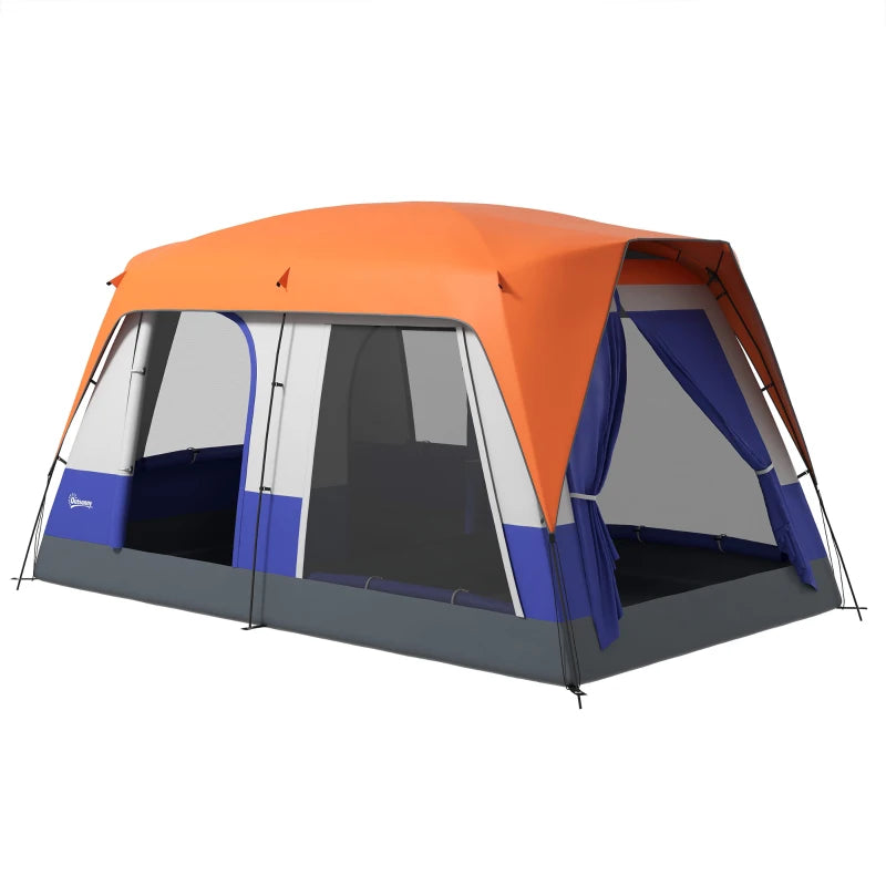 Six-Person Waterproof Camping Tent – Includes Rainfly, Orange