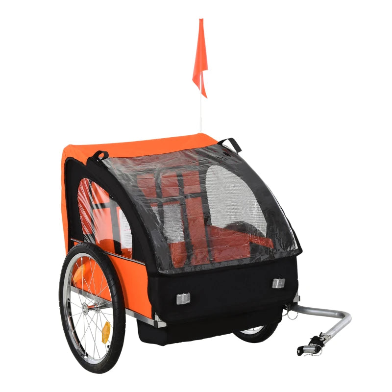 Child Bike Wagon – 2-Seater with Steel Frame & Safety Harness