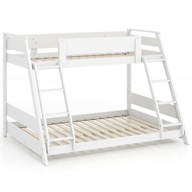Single Over Double Bunk Bed with Ladders and Safety Guardrails