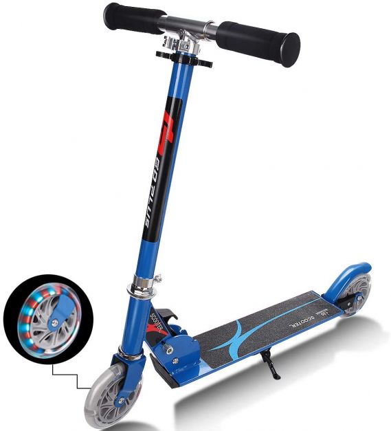 Kids Aluminum Folding Stunt Scooter with Flashing LED Wheels