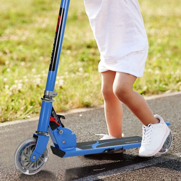 Kids Aluminum Folding Stunt Scooter with Flashing LED Wheels