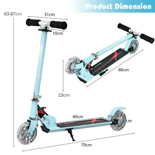 Kids Aluminum Folding Stunt Scooter with Flashing LED Wheels