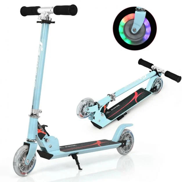 Kids Aluminum Folding Stunt Scooter with Flashing LED Wheels