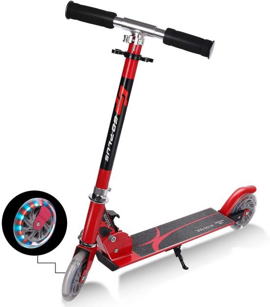 Kids Aluminum Folding Stunt Scooter with Flashing LED Wheels