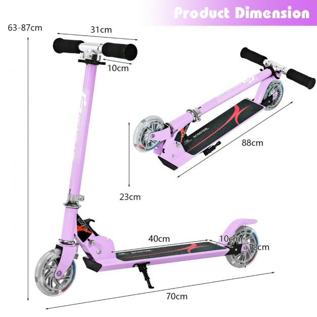 Kids Aluminum Folding Stunt Scooter with Flashing LED Wheels