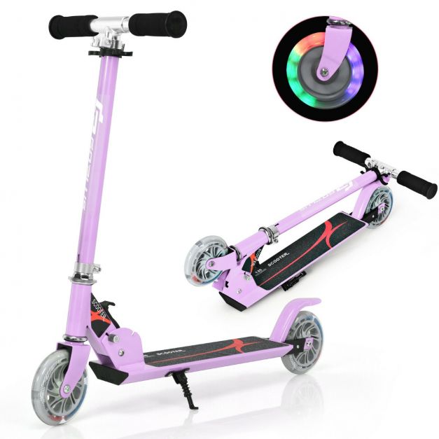 Kids Aluminum Folding Stunt Scooter with Flashing LED Wheels