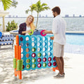 Giant 4-in-a-Row Game Set with 42 Jumbo Rings and Sliding Game Board for Kids