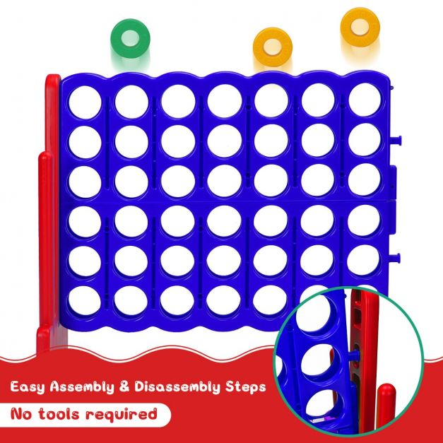3-in-1 Giant Connect 4 Set with Basketball Hoop and Ring Toss Outdoor Deluxe Pack
