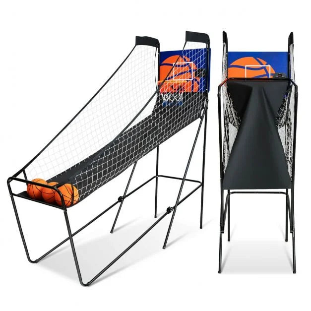 Foldable Basketball Game with Electronic Score and Sound Buzzer
