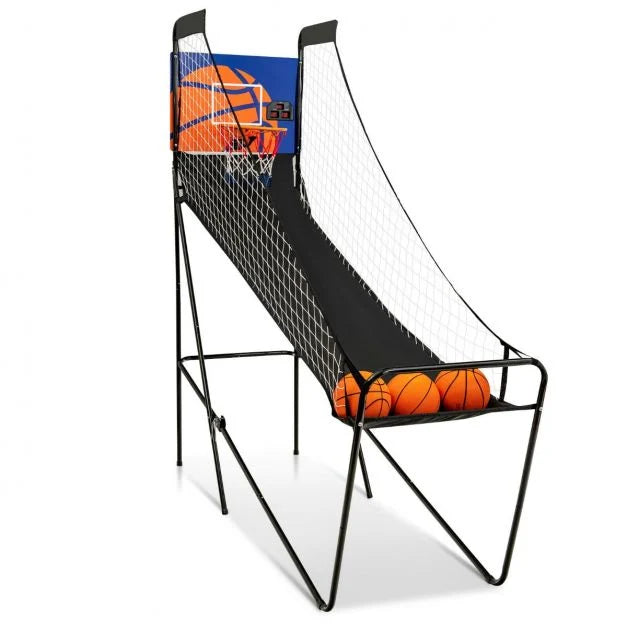 Foldable Basketball Game with Electronic Score and Sound Buzzer