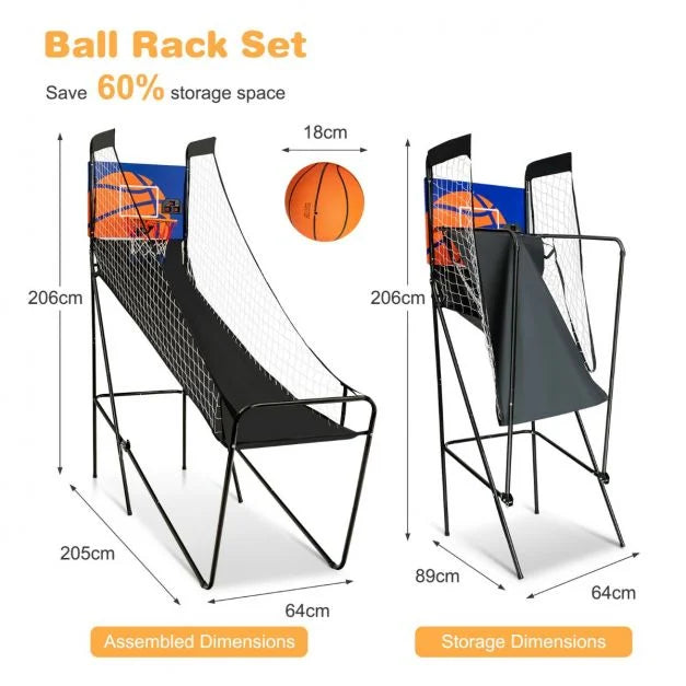 Foldable Basketball Game with Electronic Score and Sound Buzzer