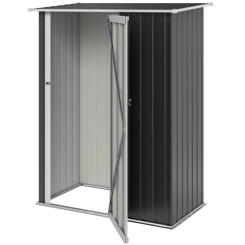 Metal Garden Storage Shed with Sloped Roof & Lockable Door – Secure Outdoor Tool Shed, Grey