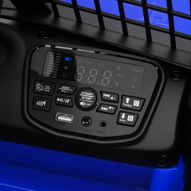 Battery Powered 12V Kids Ride-On Truck with Suspension, Remote & Music - Blue