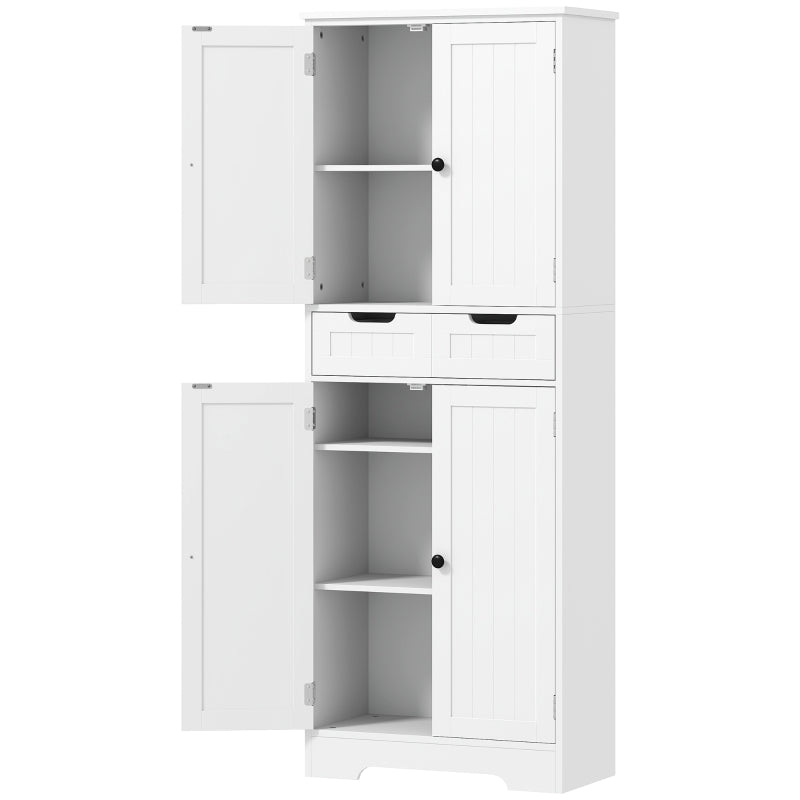 Tall Bathroom Cabinet in White – Freestanding Storage Organizer
