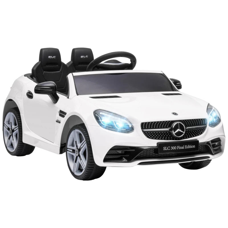 Licensed 12V Benz SLC 300 Kids Electric Ride-On with Remote, LED Lights & Music