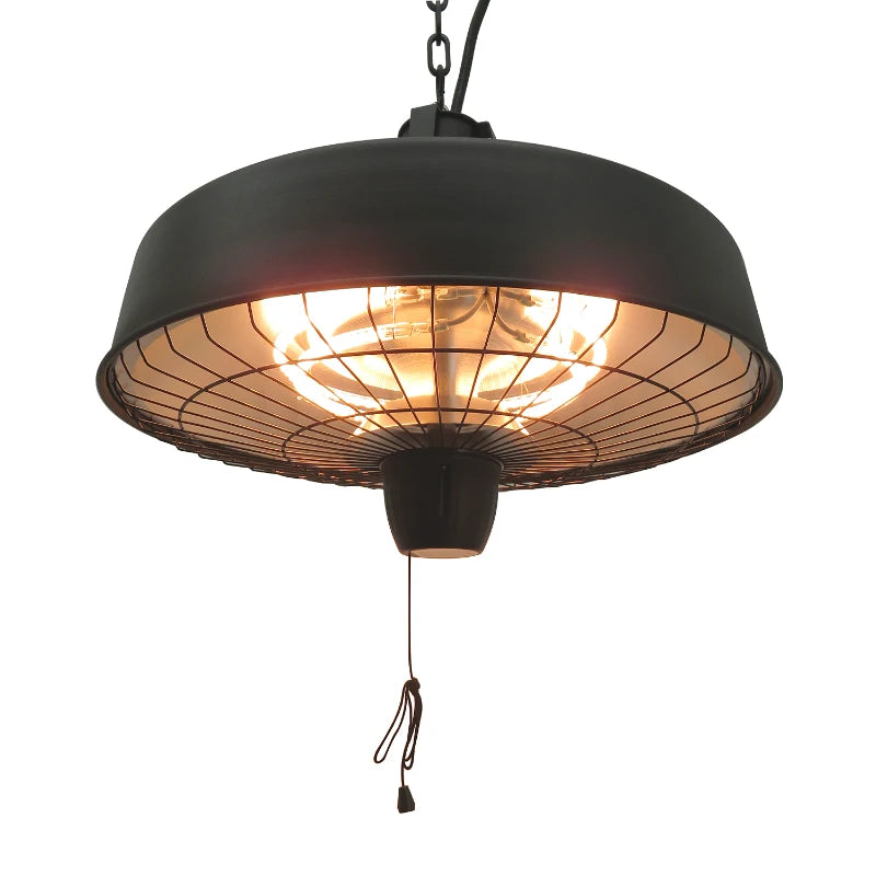 Electric Hanging Patio Heater – 1000/2500W Infrared Heat with Adjustable Power