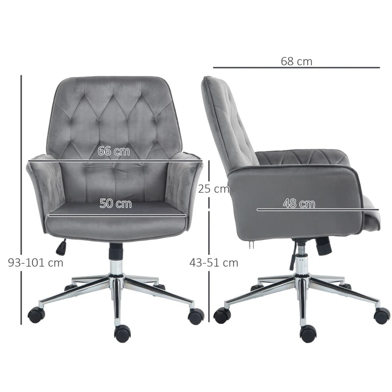 Dark Grey Office Chair with Armrest & Adjustable Height