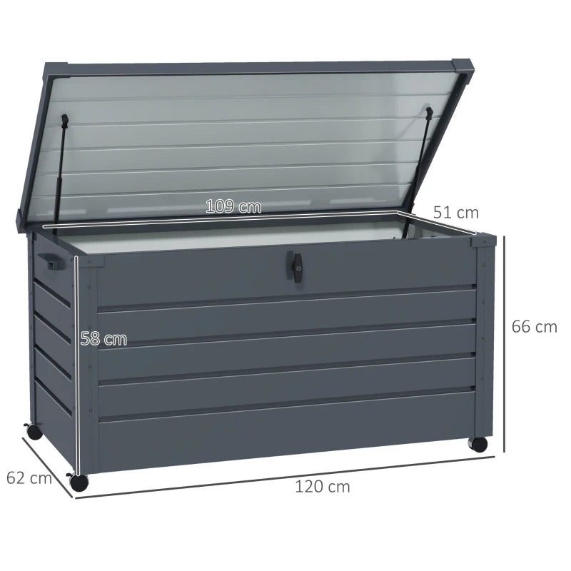 Outdoor Garden Storage Box with Lock – Weatherproof Galvanised Steel Chest, 311L Capacity