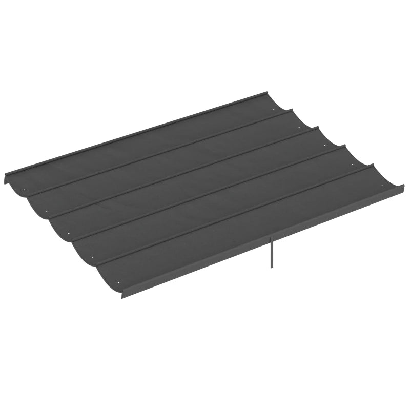 Dark Grey Retractable Pergola Canopy 3.5x2.6m Replacement for 4x3m Frame Roof