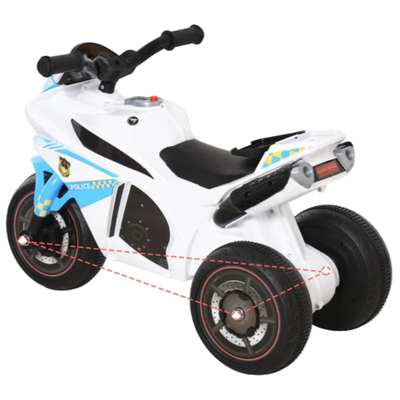 Police Ride-On 3-Wheel Bike for Toddlers with Music, Lights, Safe Seat & Handlebars
