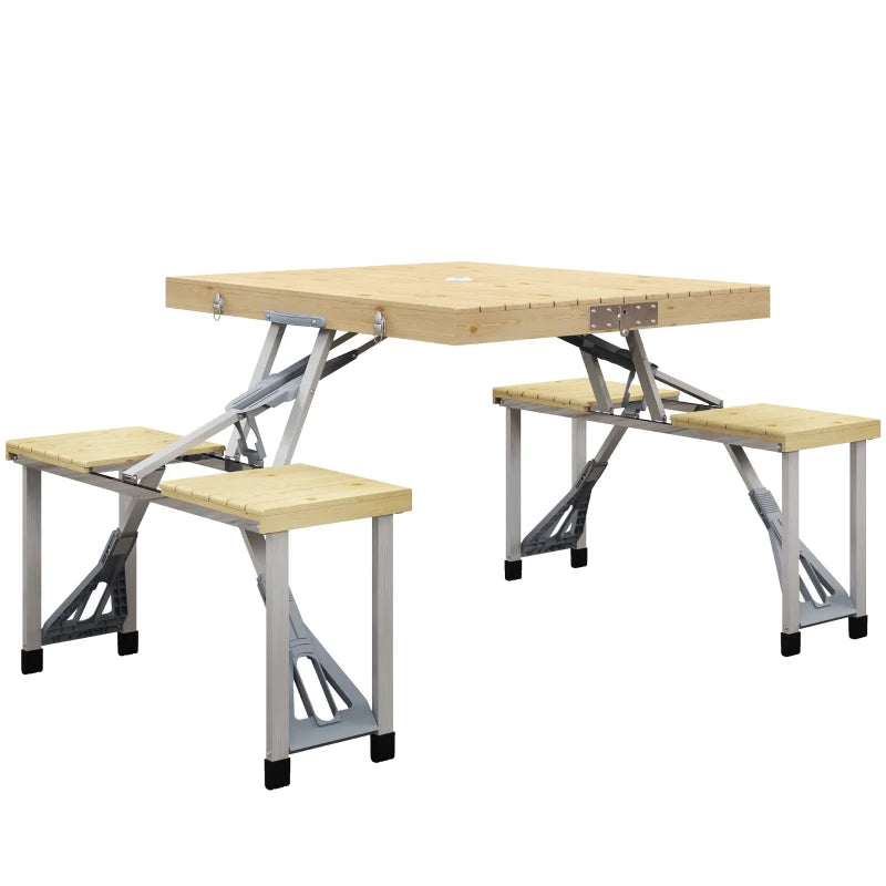 Aluminium Folding Picnic Table with Umbrella Hole