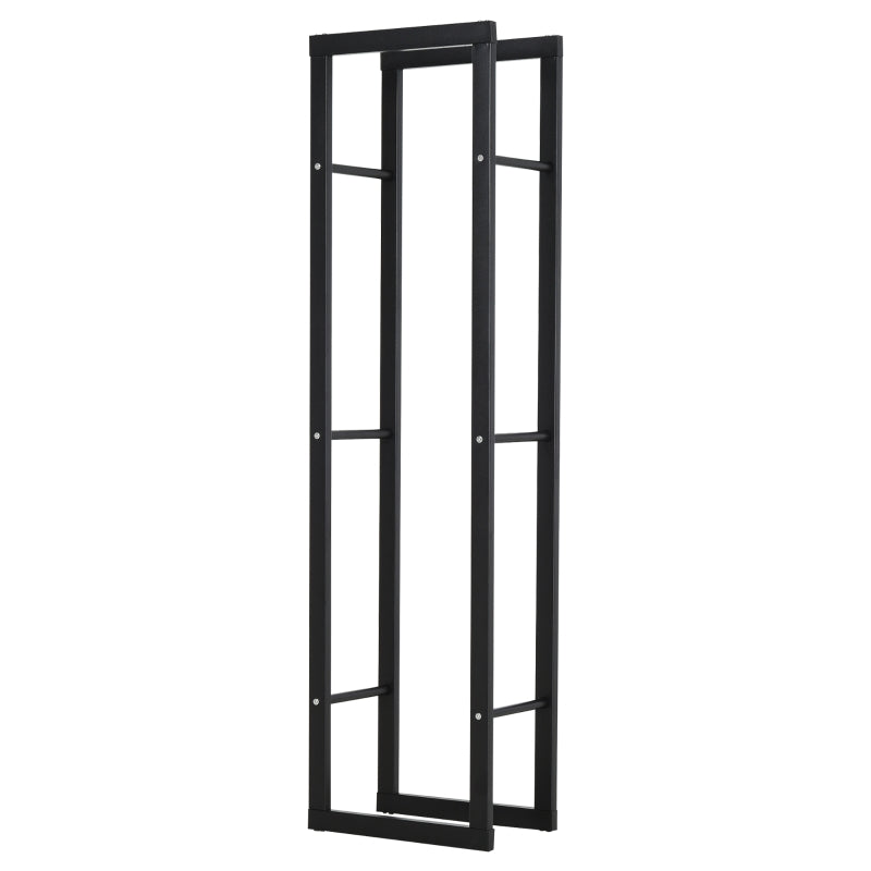 Rust-Resistant Firewood Storage Rack, Tall Metal Log Holder for Indoor or Outdoor Use