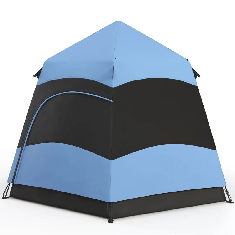 6-Person Tent by Outsunny – Blue & Black, Portable Design