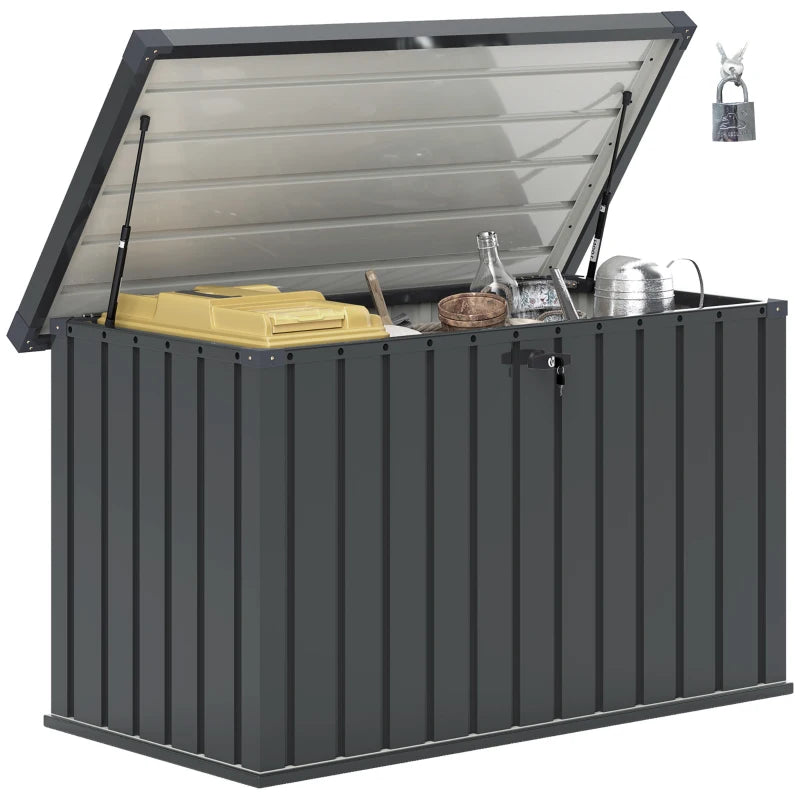 400L Metal Garden Storage Box – Galvanised Steel Construction
