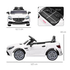 Licensed 12V Benz SLC 300 Kids Electric Ride-On with Remote, LED Lights & Music
