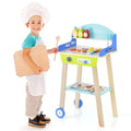 Children's BBQ Playset with Push Handle, Wheels & Fun Play Food