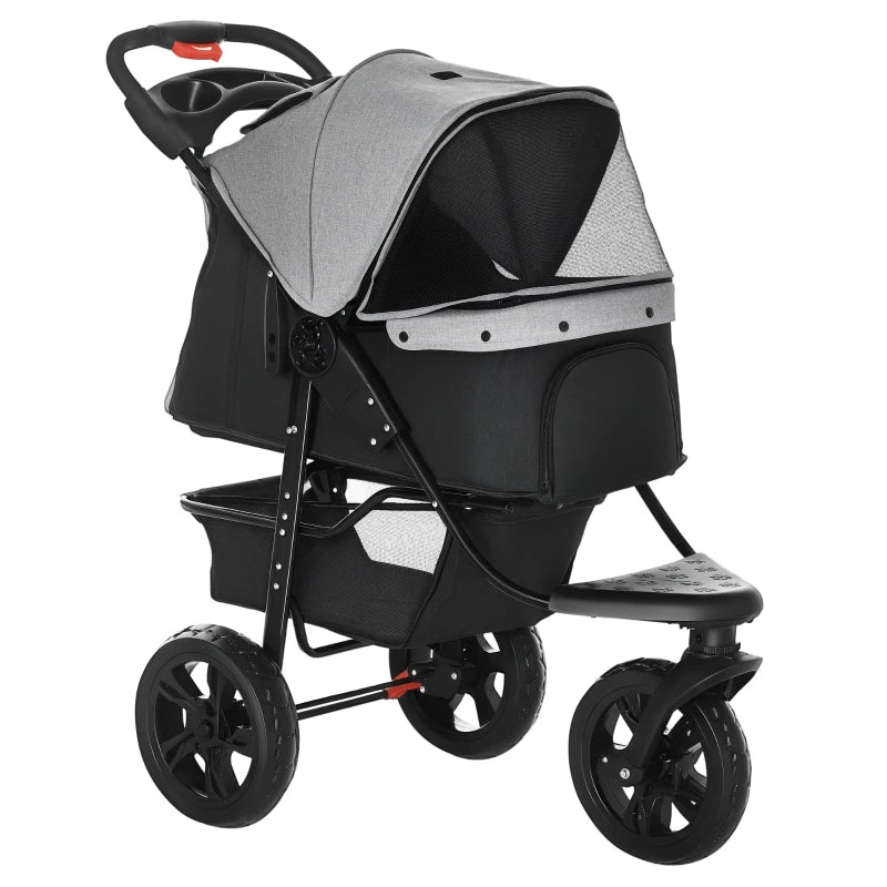 Small Dog & Cat Stroller – 3-Wheel, Sky Roof