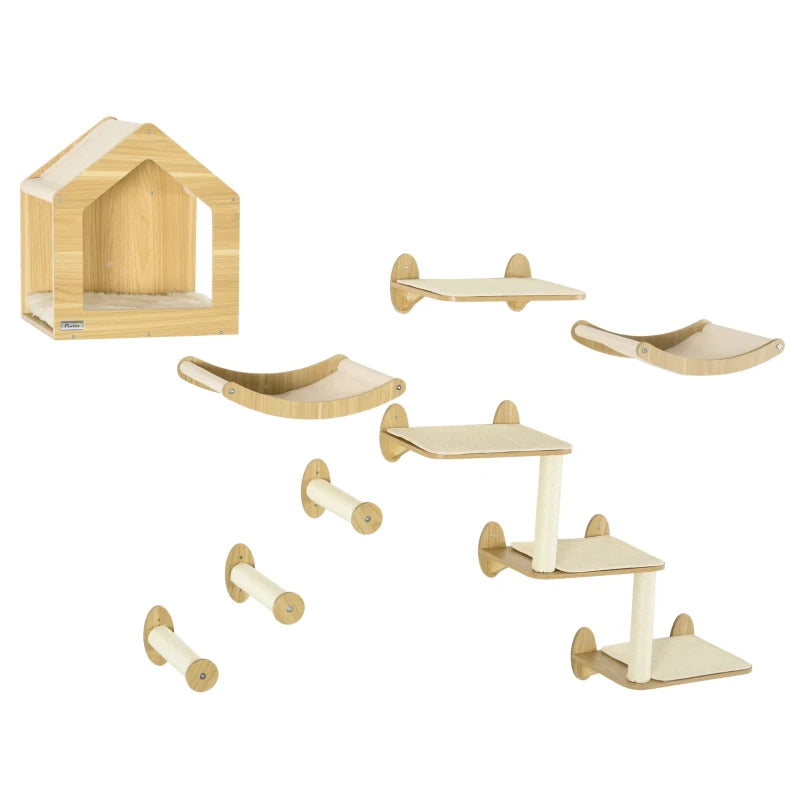 Cat Shelves & Scratching Posts – 8-Piece Set