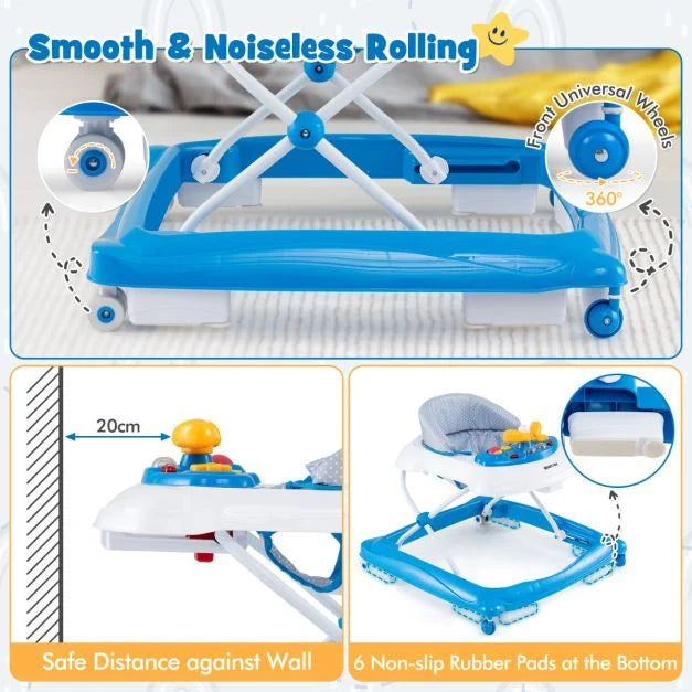 Toddler Push Walker with Activity Center and 3 Adjustable Heights