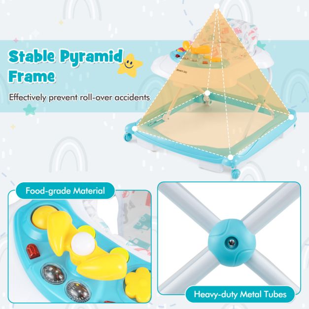 Toddler Push Walker with Activity Center and 3 Adjustable Heights