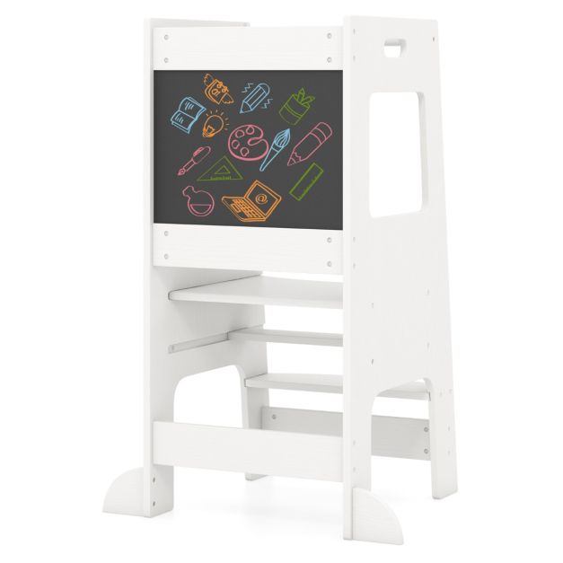 Kitchen Helper Step Stool for Toddlers with Chalkboard
