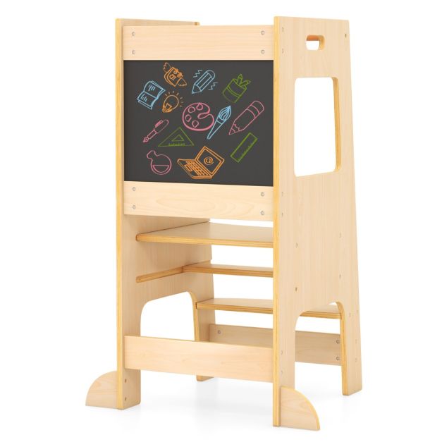 Kitchen Helper Step Stool for Toddlers with Chalkboard