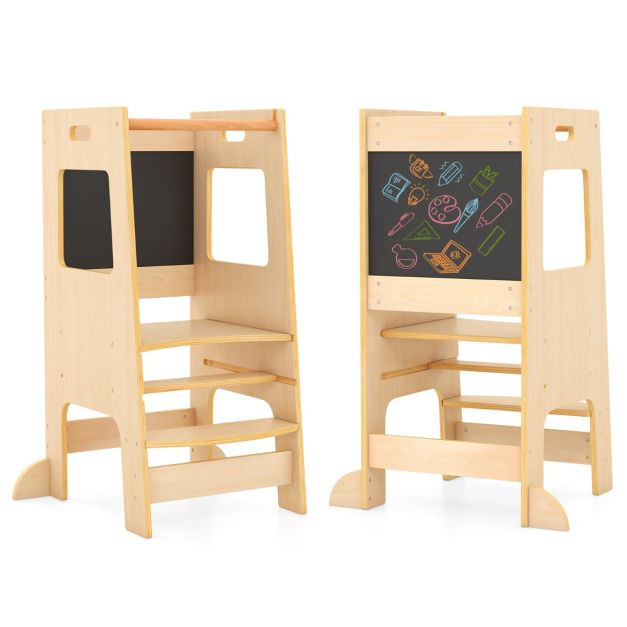 Kitchen Helper Step Stool for Toddlers with Chalkboard