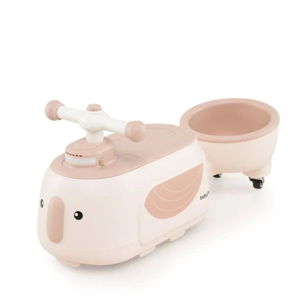 Kids Ride-On Toy Car with Trailer, Music & Lights