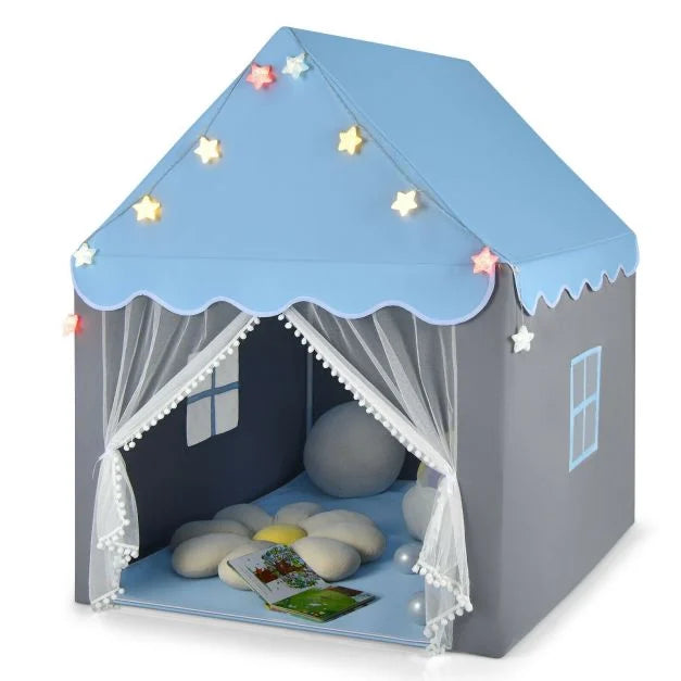 Fun & Large Kids Playhouse with Washable Mat and Enchanting Star Lights