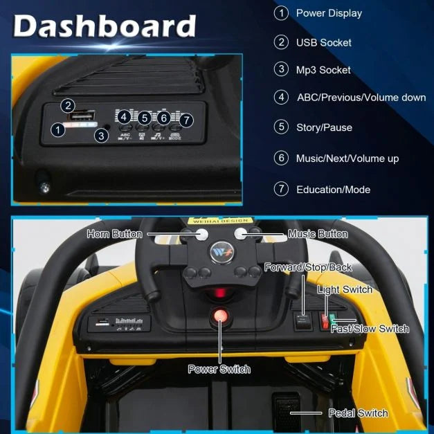 12V Battery-Powered Kids Ride-On Car with Remote Control and MP3 Player