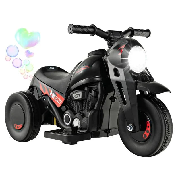 Kids Electric 6V Ride-On Bike with Bubble Maker