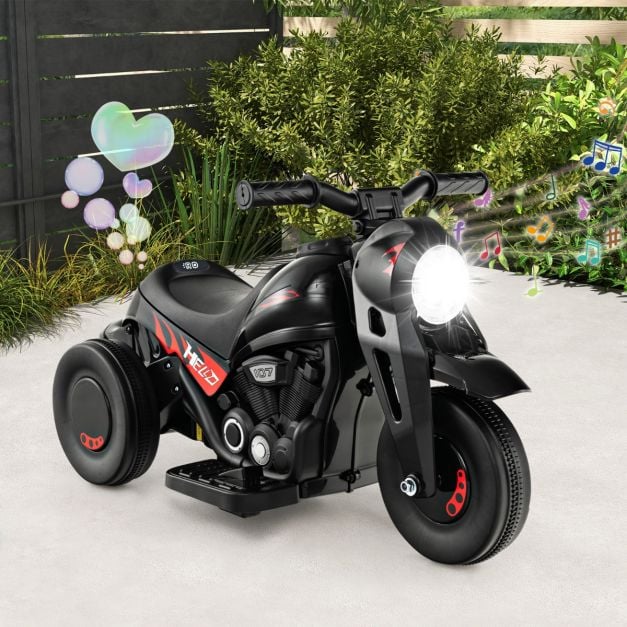 Kids Electric 6V Ride-On Bike with Bubble Maker